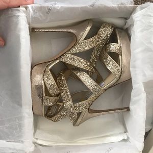 Jimmy Choo Gold Glitter Heels